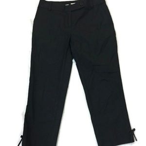KATE SPADE Black Bow cuff ankle cropped pants. Size 0